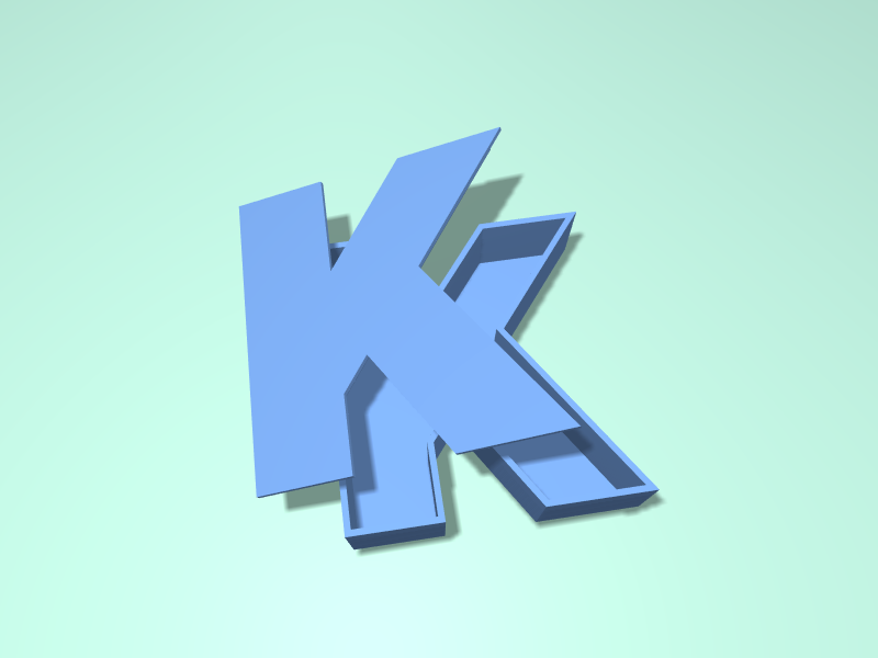 letter k 3d print
